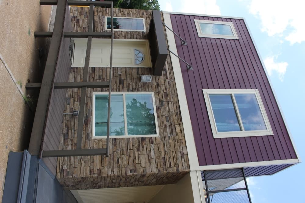 The Cotton Groves is a townhouse community that will be made from shipping containers. (Miranda Jaimes/Community Impact Newspaper)