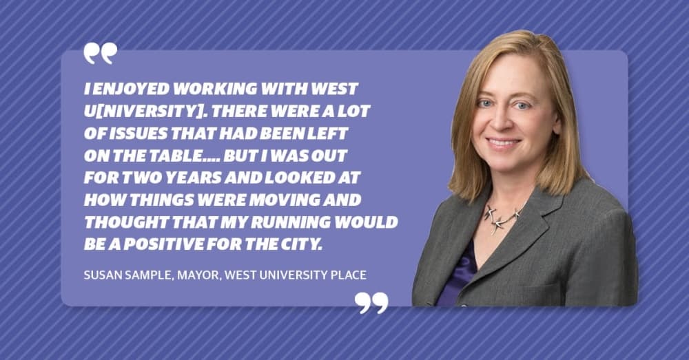 Q&A: A chat with West University Place Mayor Susan Sample who returns for third mayoral term