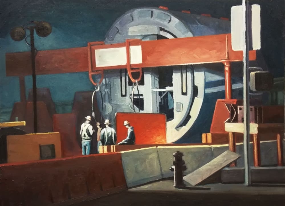 Tunnel Boring Machine At Night by Alex Vietti. (Courtesy Georgetown Public Library)