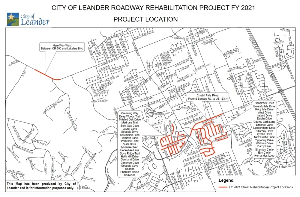 Rehabilitation projects start on several Leander roads
