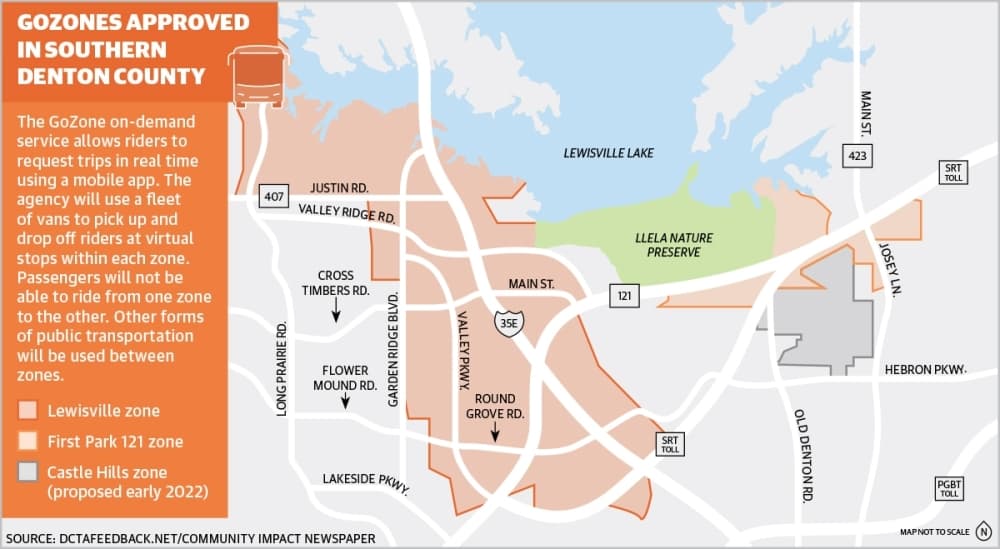 map of zones in Lewisville and Highland Village