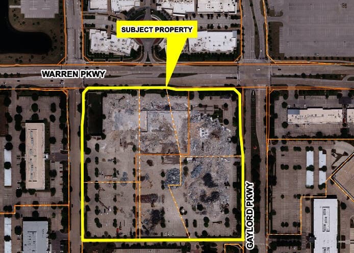 Project work calls for 214 urban living units, a hotel, and office and restaurant space within 14.5 acres in the southwest corner of Warren and Gaylord parkways. (Courtesy City of Frisco)
