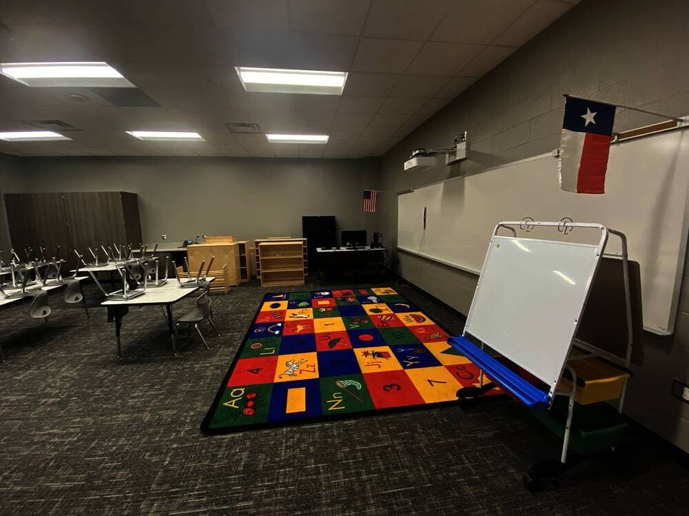 All pre-K classes are in the front of the building. The pre-K students will have their own classrooms and playground structure. (Ally Bolender/Community Impact Newspaper)
