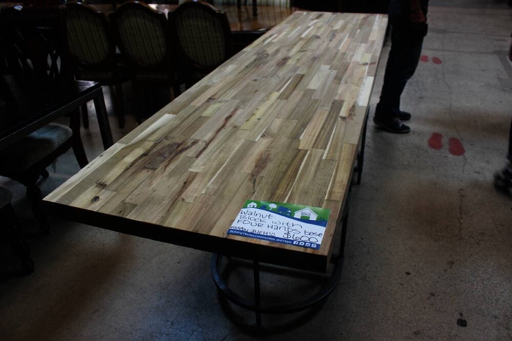 Photo of a table made with reclaimed wood