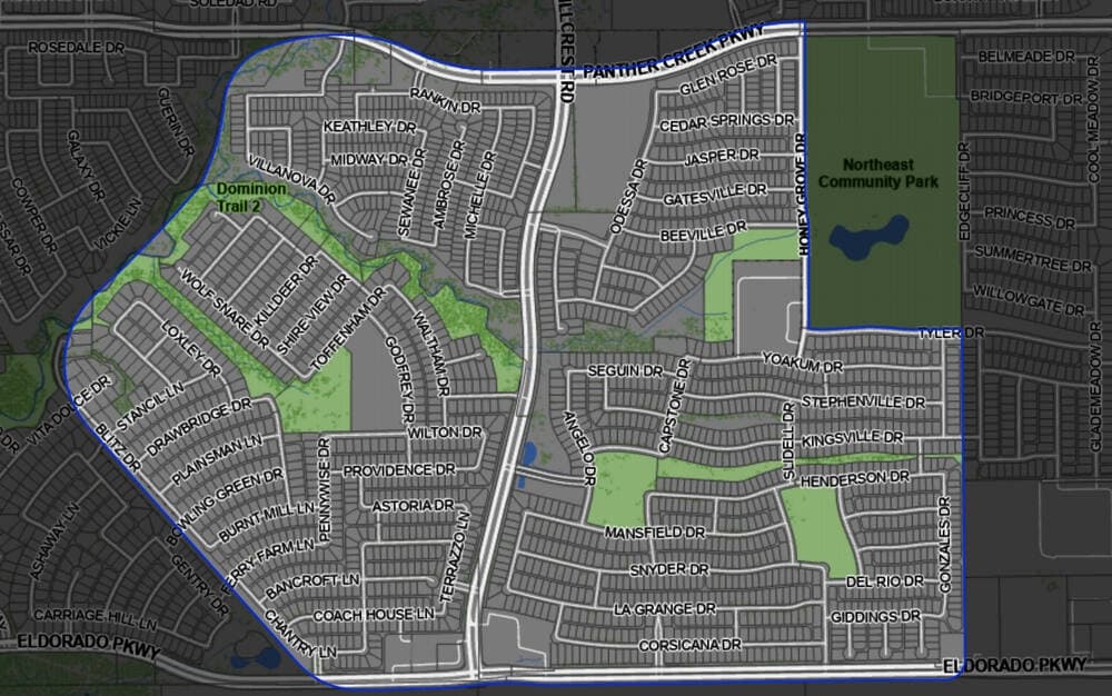 Frisco will ground spray overnight on July 31 and Aug. 1 in public areas to the west and south of Northwest Community Park. (Courtesy city of Frisco)