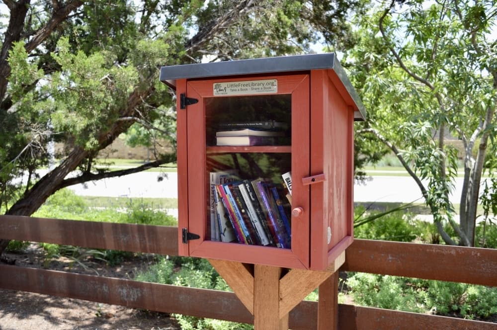 This library is located in the Bryson development on Pleasant Hill Road, Leander. (Taylor Girtman/Community Impact Newspaper)
