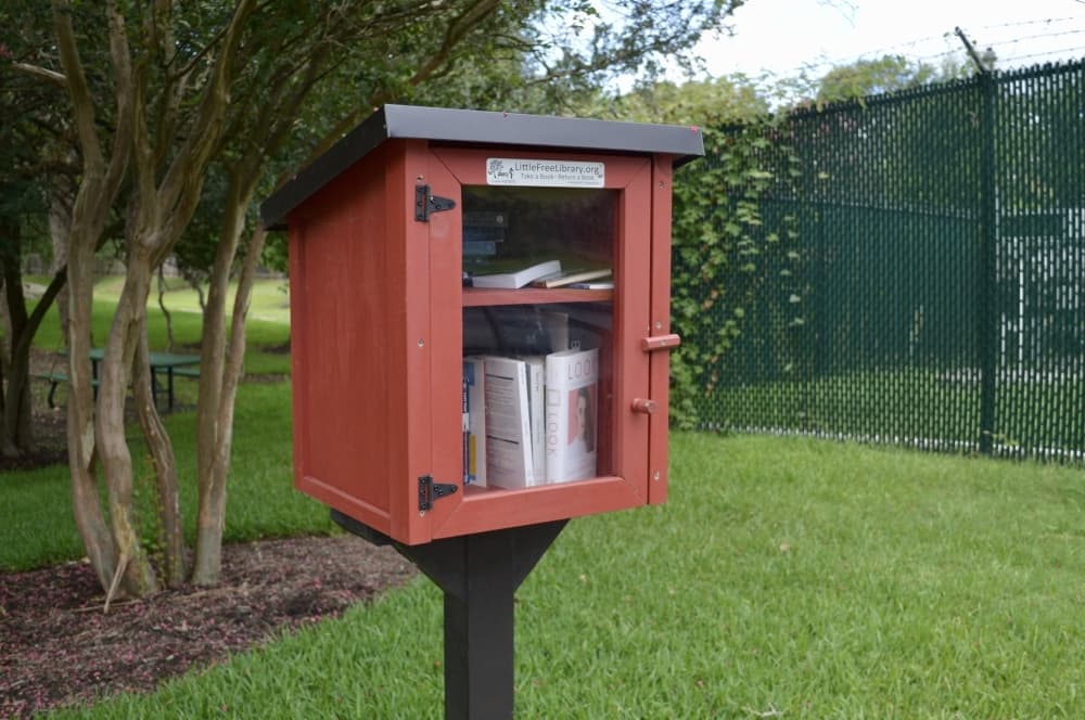This library is located at 2403 Sun Chase Boulevard, Cedar Park. (Taylor Girtman/Community Impact Newspaper)