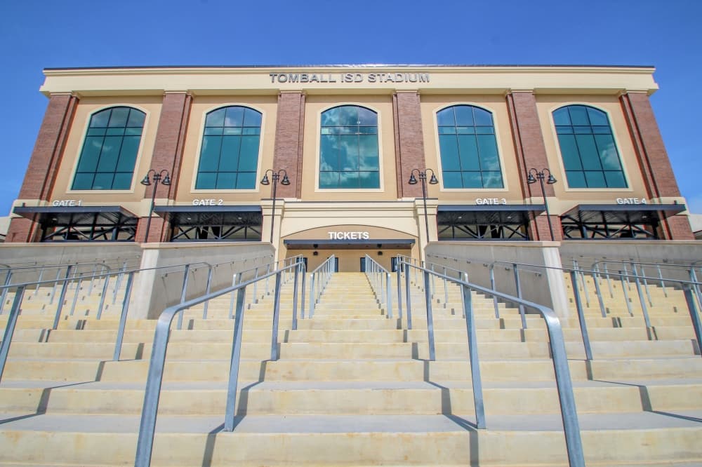 The stadium, located at 20235 Cypress Rosehill Road, Tomball, was funded by the district's $275 million bond referendum voters approved in November 2017. In addition to serving the district's sports and fine arts programs, the stadium also includes a two-level community center able to house 600 people. (Courtesy Lockwood, Andrews & Newnam Inc.)