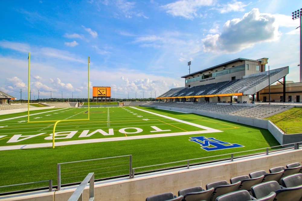 The stadium totaled $37.29 million of the district's $275 million bond referendum voters approved in November 2017, according to an Aug. 4 release. (Courtesy Lockwood, Andrews & Newnam Inc.)