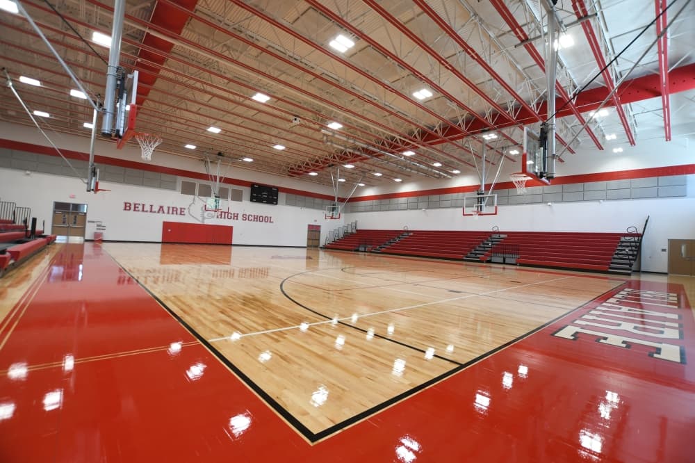The school features both a new practice gym and main gym for practice and games. (Hunter Marrow/Community Impact Newspaper)