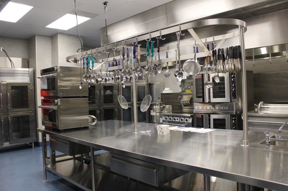 Shiny new equipment has been placed in the kitchen behind the cafeteria. (Miranda Jaimes/Community Impact Newspaper)