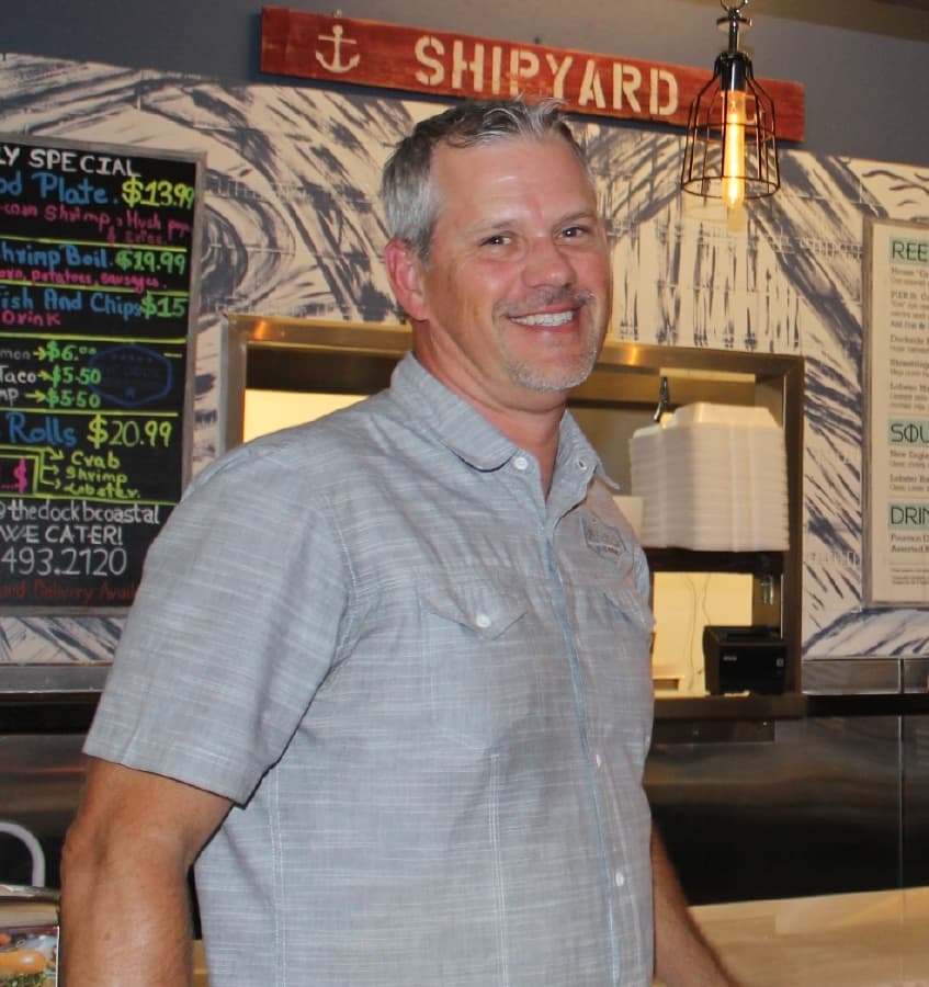 Brett Curtis opened Dock Local in Legacy Hall in March 2020. (Erick Pirayesh/Community Impact Newspaper)