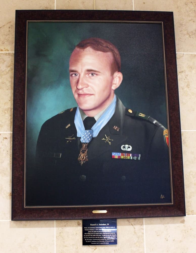 This portrait honors Russell A. Steindam, a Congressional Medal of Honor recipient. (Karen Chaney/Community Impact Newspaper)