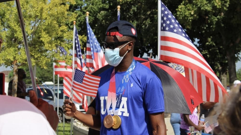 GALLERY: Missouri City community celebrates Tokyo Olympics gold medalist Bryce Deadmon
