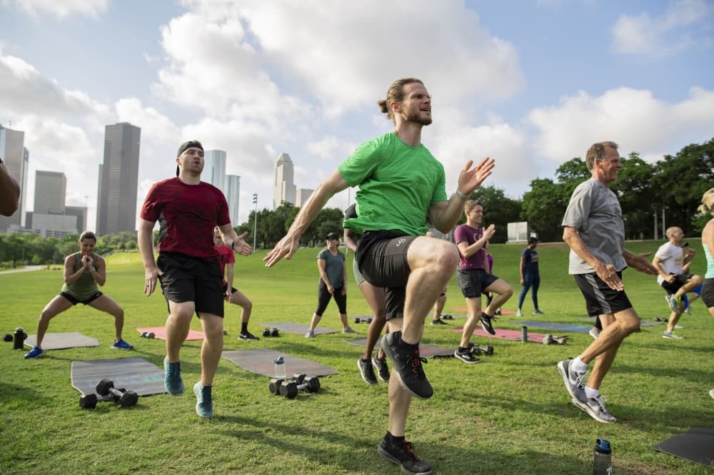 men working out outdoors