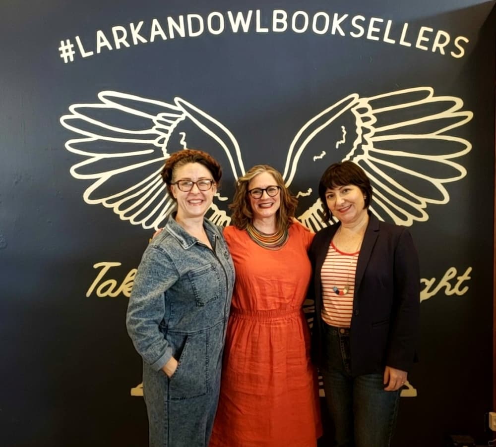 From left: Rachael Jonrowe, Jane Estes and Misty Adair own Lark & Owl Booksellers. (Ali Linan/Community Impact Newspaper)