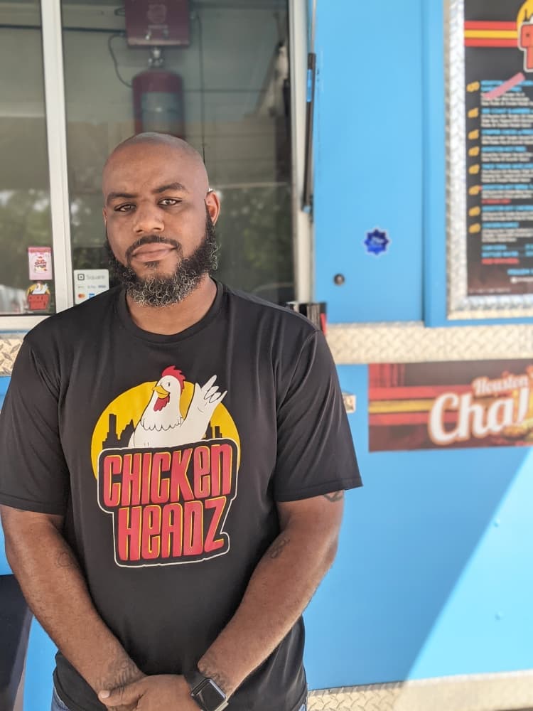 Founder and owner Victor Fields opened Chicken Headz, a food truck located in Porter, in October. (Jishnu Nair/Community Impact Newspaper)