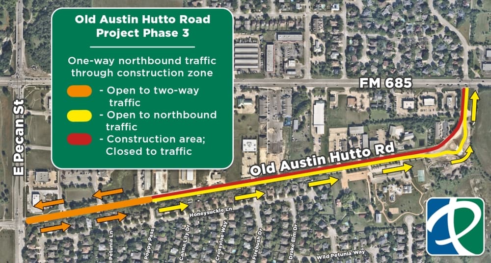Phase 3 of Pflugerville's Old Austin-Hutto Road construction to begin Sept. 1
