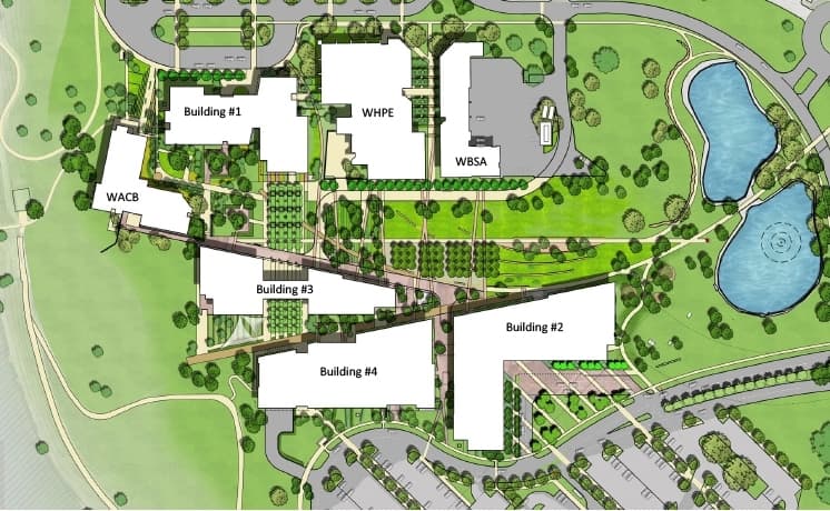 Shown is a map of what the Tarrant County College Northwest campus will look like after the construction project is complete. (Courtesy Tarrant County College)