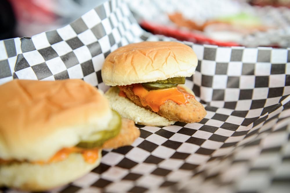 Chicken slides ($5.75) come with pickles and smoky sauce. (Ethan Pham/Community Impact Newspaper)