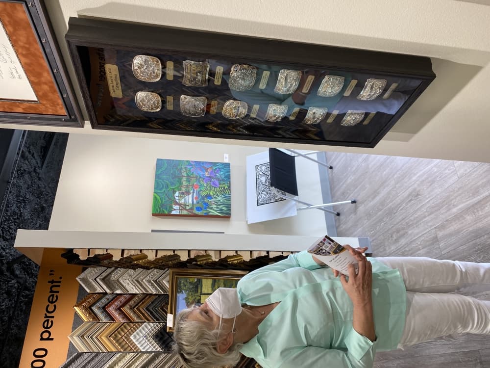 Shadowbox framing is one service offered within the gallery's framing department. 