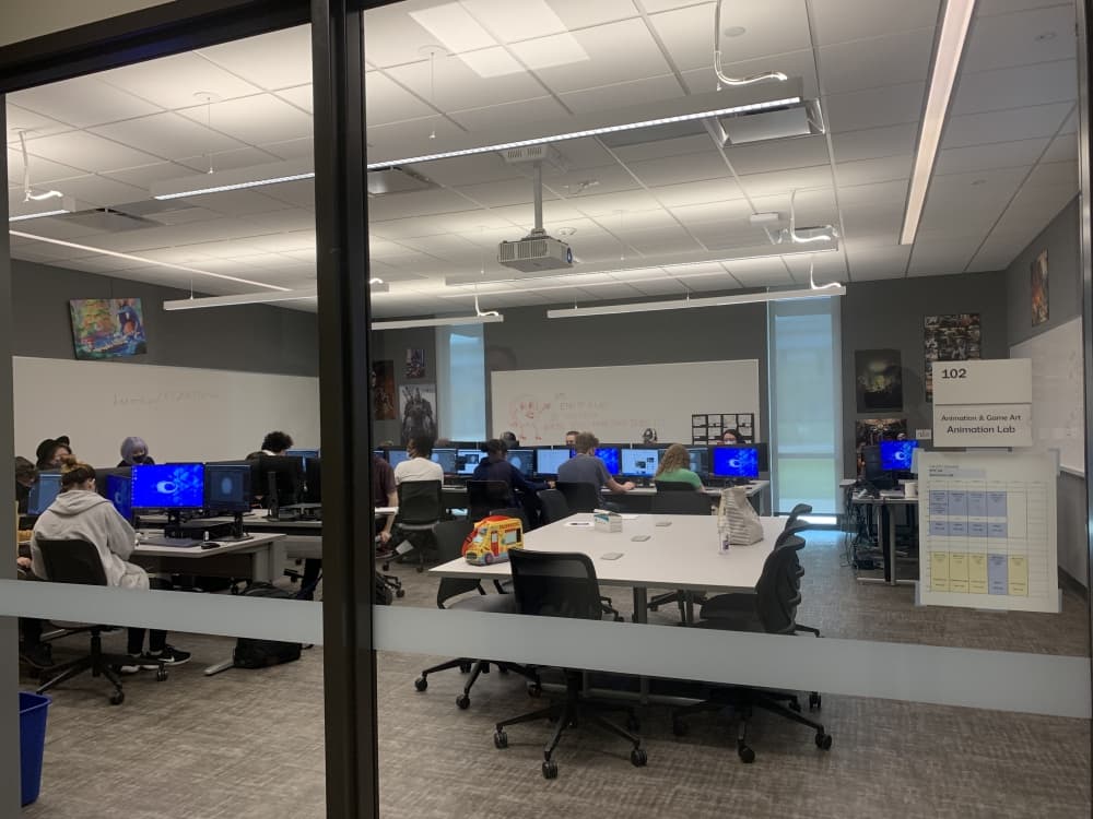 Courses for Collin College's Animation & Game Art program are held on the first floor of the IT Center. (Brooklynn Cooper/Community Impact Newspaper)