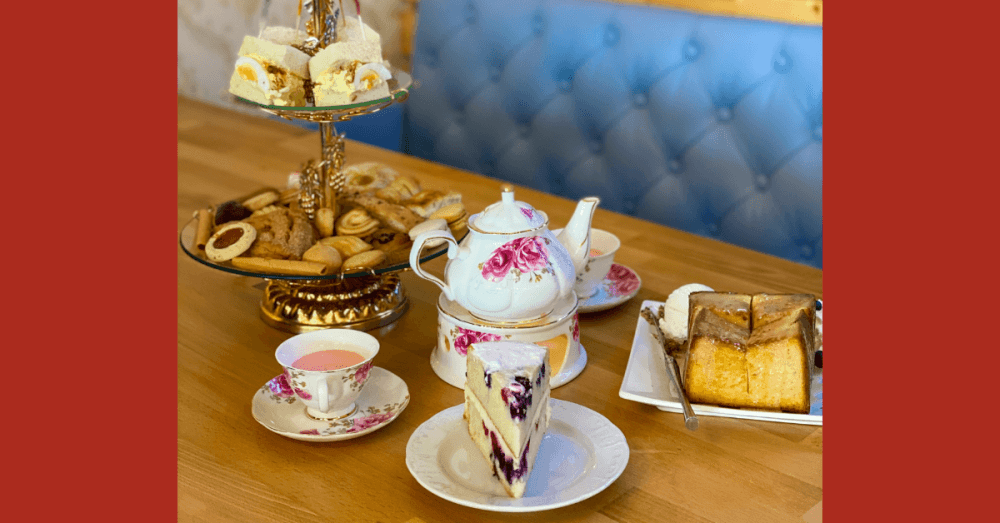 tea set sitting on table