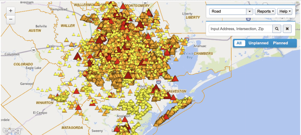 UPDATED: Some CenterPoint customers may be without power for days following Hurricane Nicholas damage