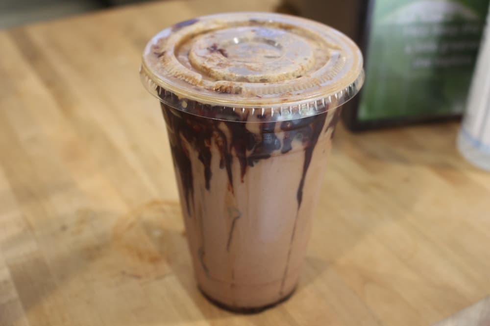 Mexican Mocha is one of the shop’s many drink offerings and comes in sizes ranging from $5 to $7. (Andy Yanez/Community Impact Newspaper)