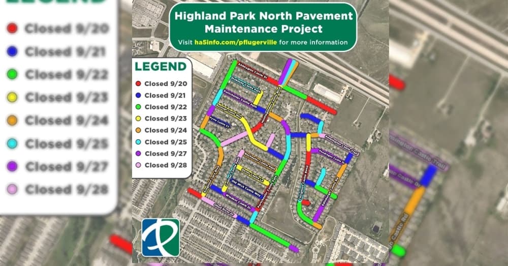 Pflugerville's Highland Park North neighborhood to undergo paving maintenance