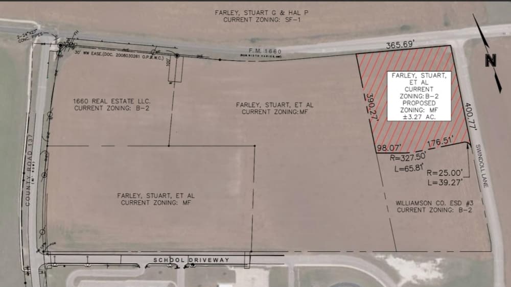 3.27 acres in Hutto rezoned to allow for construction of apartments