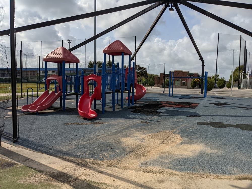 Netting will be added around the playground, and equipment and flooring will be replaced. (Jake Magee/Community Impact Newspaper)
