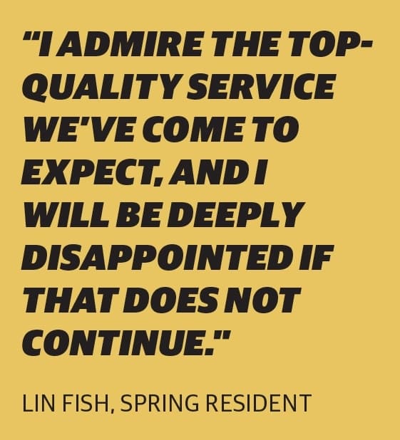 Spring resident Lin Fish said the friction and competing lawsuits between the two entities caused her to attend almost every public meeting held by ESD 11 this year. (Ronald Winters/Community Impact Newspaper) 