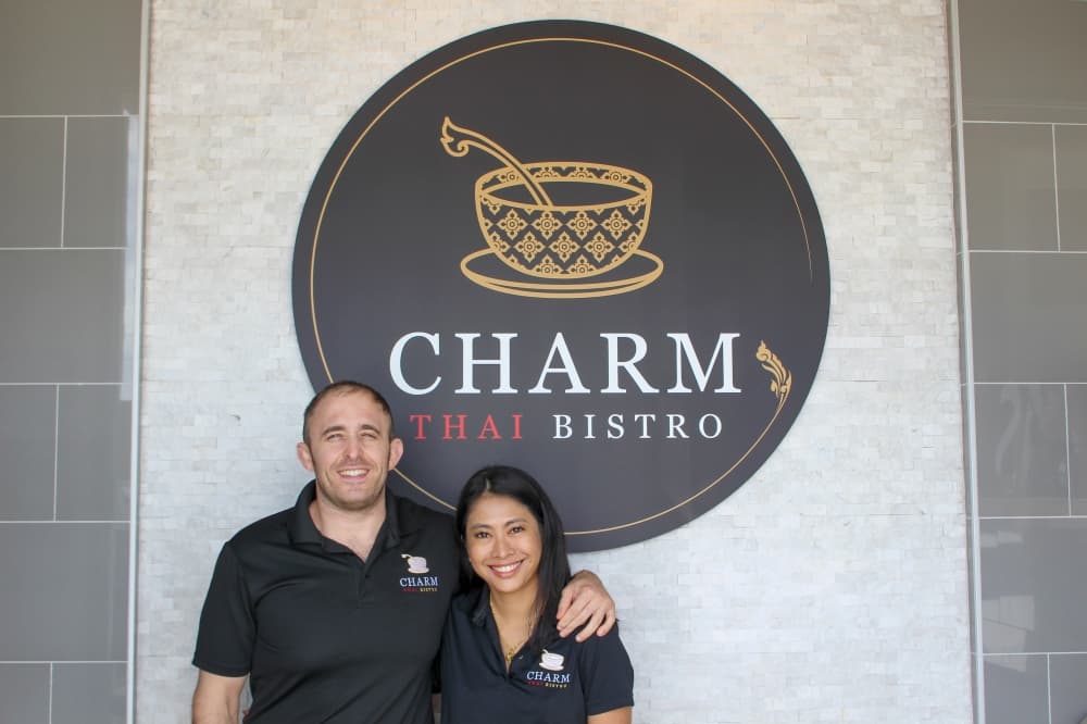Husband and wife Adam and Wanalee Gorelick opened Charm Thai Bistro in November 2020. (Wesley Gardner/Community Impact Newspaper)