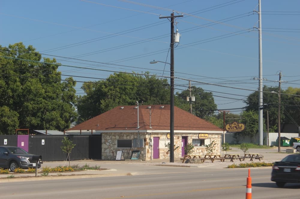 The Far Out Lounge opened in August 2019, but the southern part of the building has stood since 1908. (Maggie Quinlan/Community Impact Newspaper)