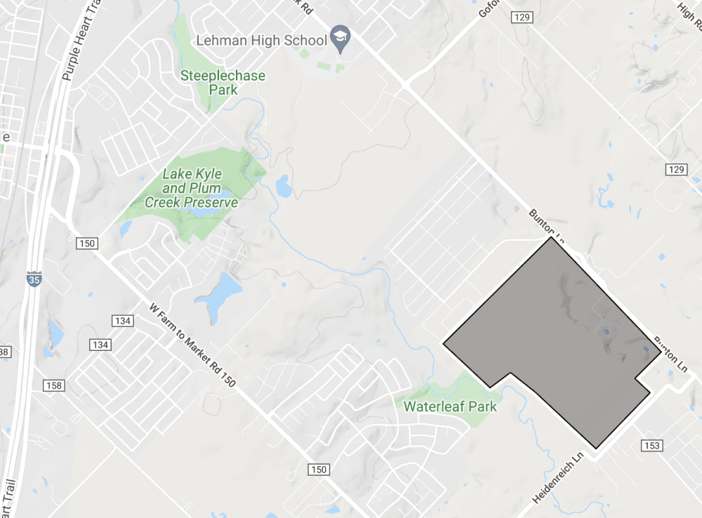 A map of the general area of the 318 acre development.