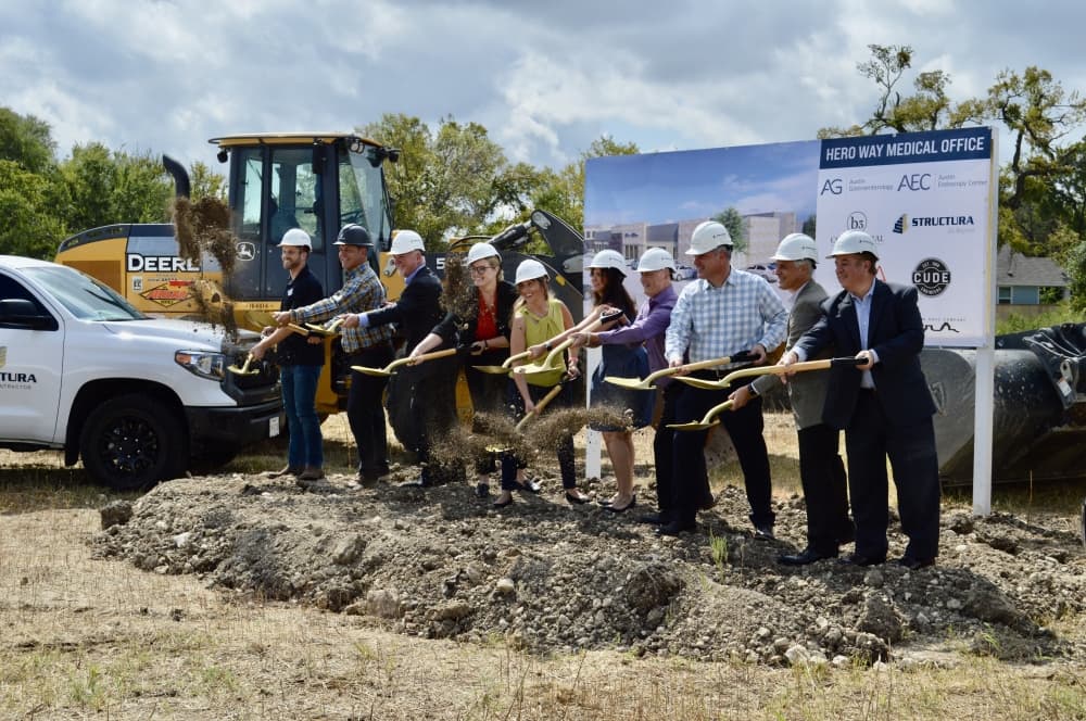The Hero Way Medical Office development had a groundbreaking event Sept. 30. (Taylor Girtman/Community Impact Newspaper)