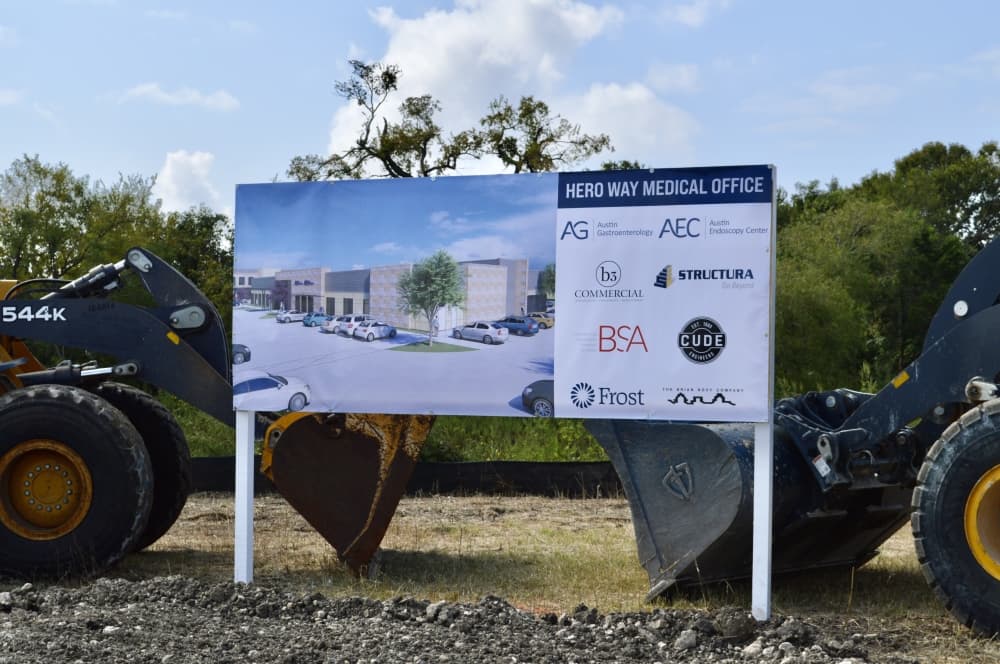 The Hero Way Medical Office development had a groundbreaking event Sept. 30. (Taylor Girtman/Community Impact Newspaper)
