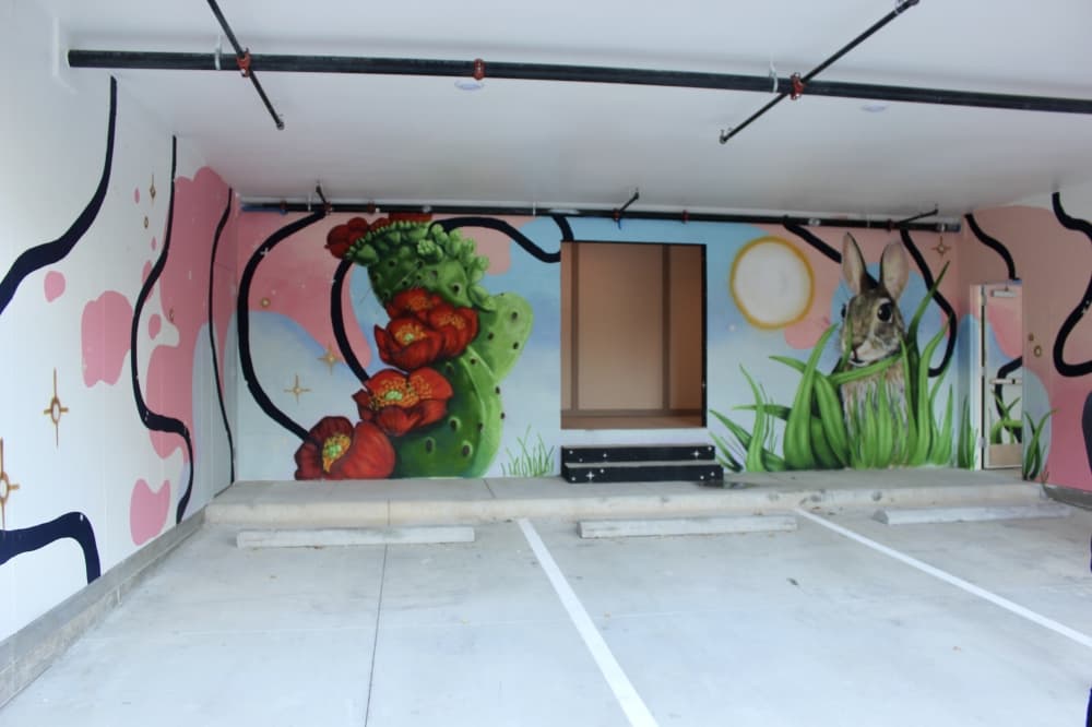 One of The Abali's murals was painted by Jade Lawson. (Ben Thompson/Community Impact Newspaper)