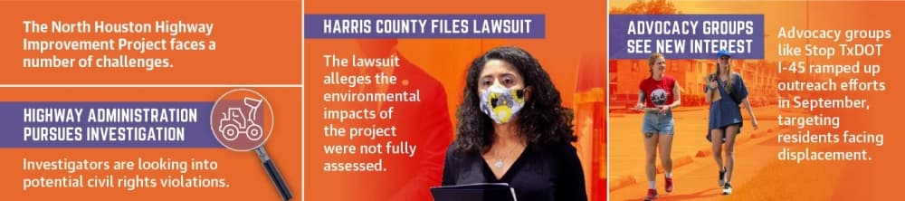 The North Houston Highway Improvement Project faces a number of challenges. (Designed by Anya Gallant/Community Impact Newspaper)