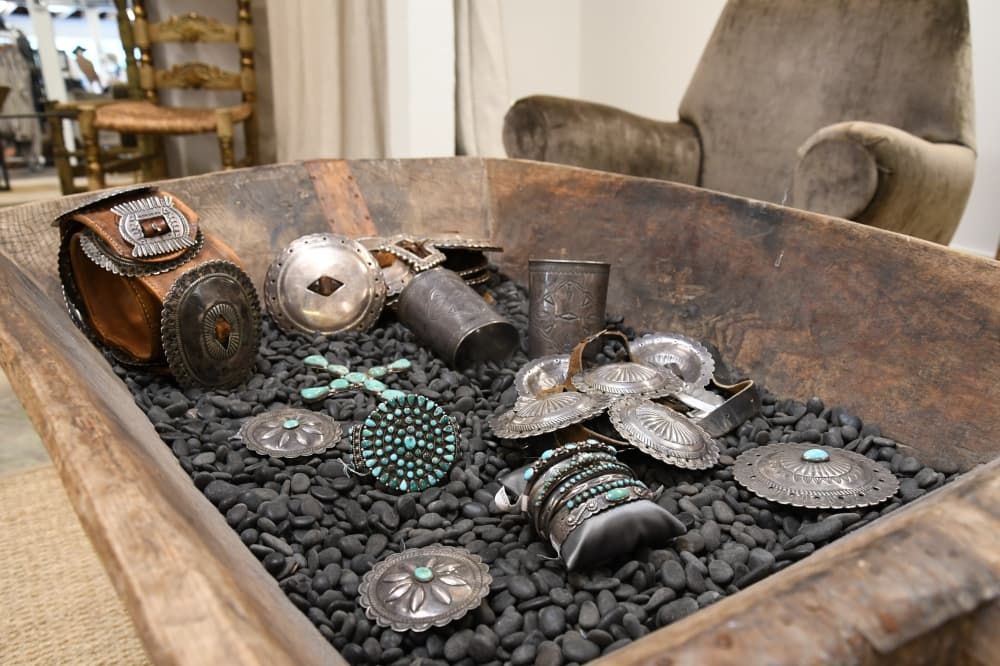 A concho belt is sold that was worn by a Navajo man who helped in the construction of the Hoover Dam. (Hunter Marrow/Community Impact Newspaper)    