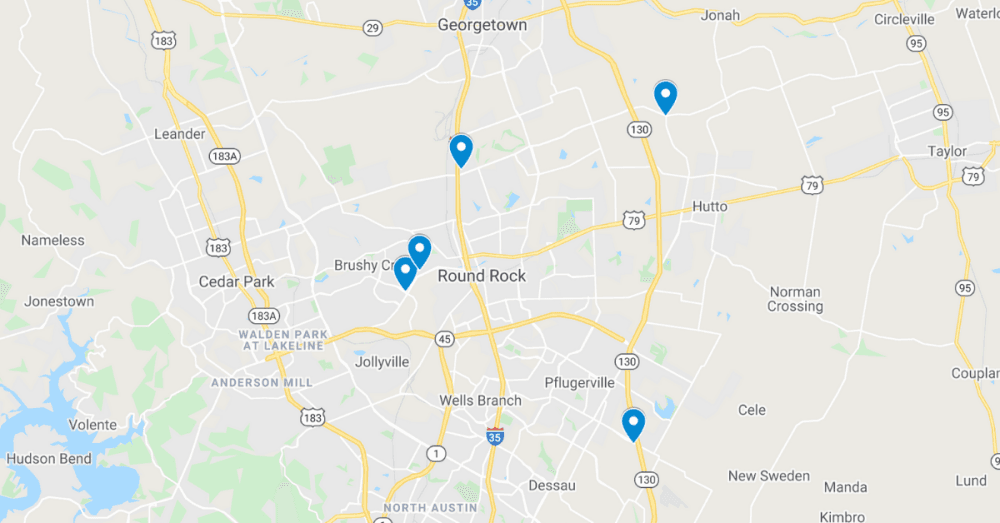 5 commercial projects filed in Round Rock, Pflugerville and Hutto, including new Taco Casa in Hutto