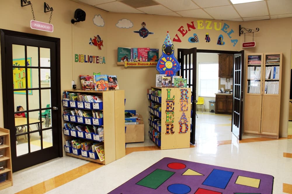 Classrooms have Latin American country names. Throughout the school, there are many Spanish immersion opportunities. (Karen Chaney/Community Impact Newspaper)