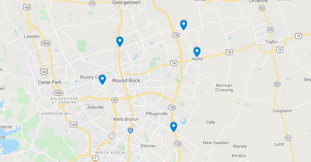 5 commercial projects filed in Round Rock, Pflugerville and Hutto, including new leasing and amenity space