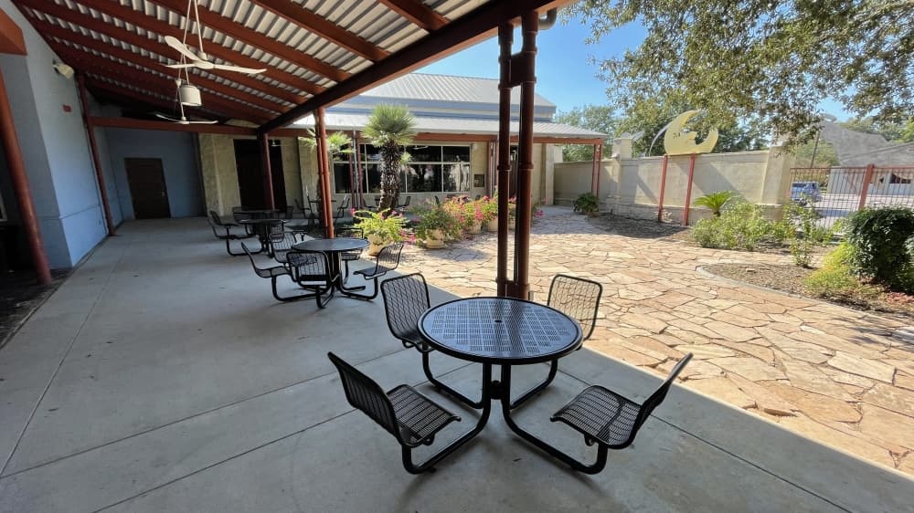 The coffee shop has indoor seating and access to a covered patio. (Courtesy Seth Holmbeck)