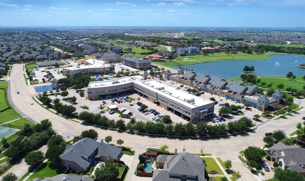 aerial of retail area
