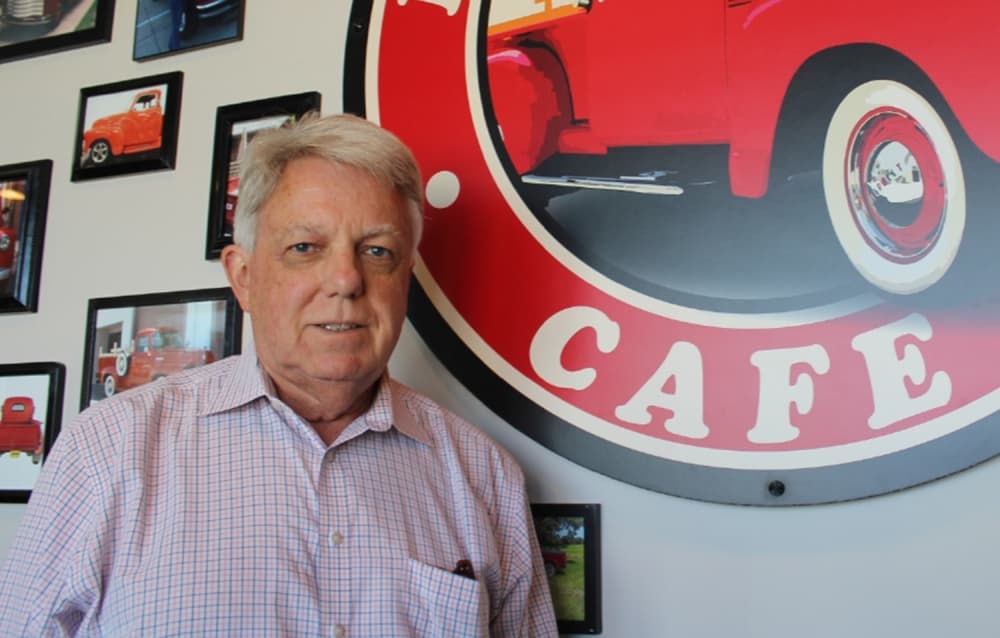 James Wells is the owner of Red Truck Cafe. (Erick Pirayesh/Community Impact Newspaper)