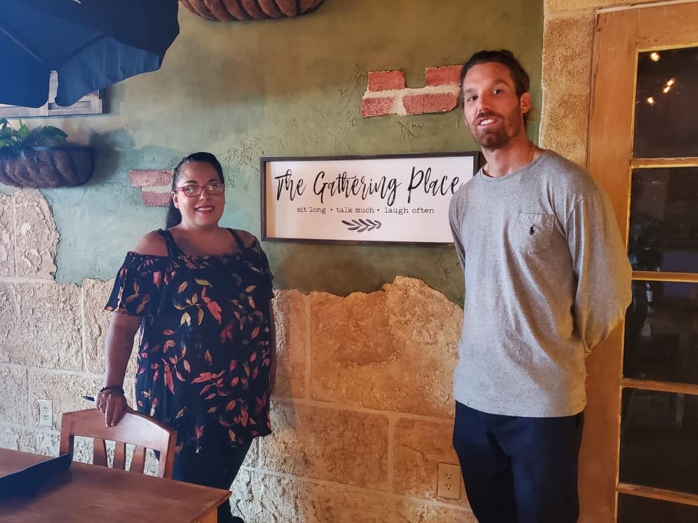 General Manager Elisa Valdes-Salsedo (Left) and owner Nick Bolleter (Right) aim to make the restaurant a family environment. (Jarrett Whitener/Community Impact Newspaper)