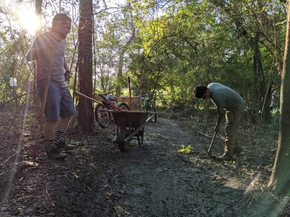 Passionate mountain bikers spend their free time improving and cleaning the short course. (Jake Magee/Community Impact Newspaper)