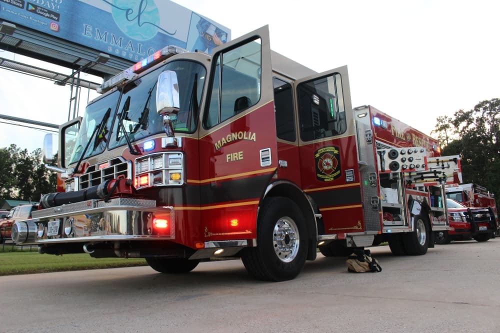 Members of the community were given the opportunity to tour the station's fire engine. (Chandler France/Community Impact Newspaper)